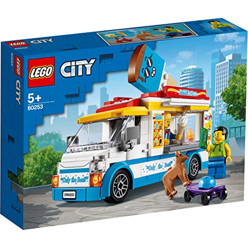 LEGO City Great Vehicles - Camión de los Helados, Juguete de Construcción, Recomendado a Partir de 5 Años, con Camión de Venta de Helado, 2 Minifiguras y un Perro (60253) , color/modelo surtido