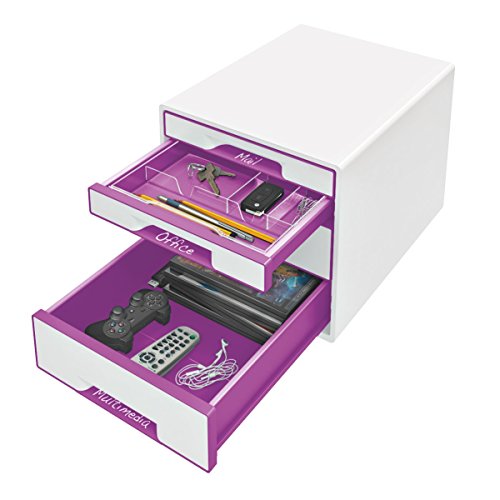 Leitz 52150002 - Bandeja organizadora para bucs de cajones Plus y WOW, 4 compartimentos, Transparente, Poliestireno