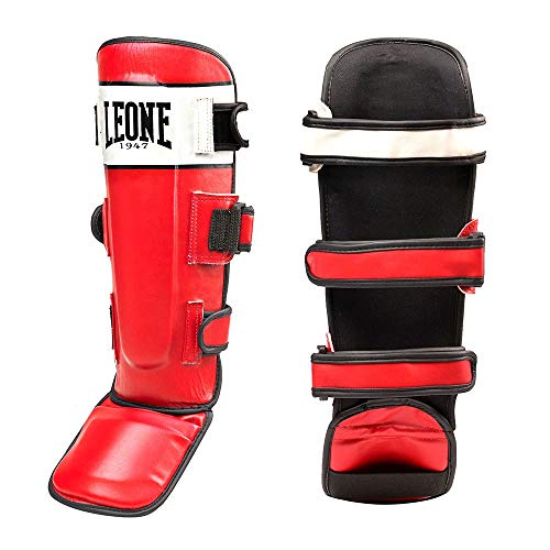 LEONE 1947 - Espinilleras de Boxeo, Unisex Adulto, Shock, Rojo, XS