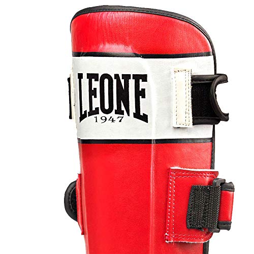 LEONE 1947 - Espinilleras de Boxeo, Unisex Adulto, Shock, Rojo, XS