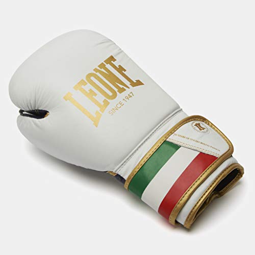 LEONE 1947 GN039 Guantes de Boxeo, Unisex – Adulto, Blanco, 10OZ