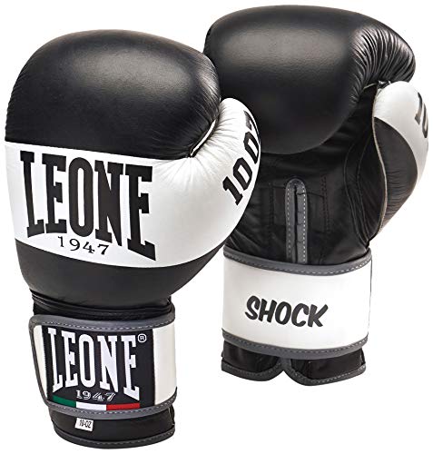 Leone 1947 GN047 Shock guantes de boxeo, Unisex adulto, negro