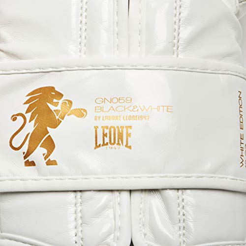 LEONE 1947 GN059 Guantes de Boxeo, Unisex – Adulto, Blanco, 14OZ