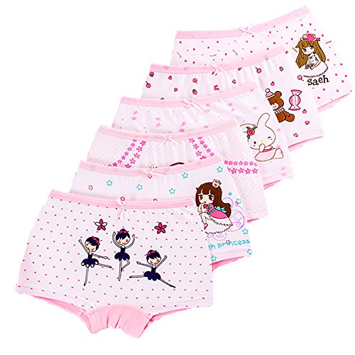 LeQeZe Braguitas Bóxer Ropa Interior para Niñas 2-11 años(Paquete de 6)(Girls-01,2-3 años)