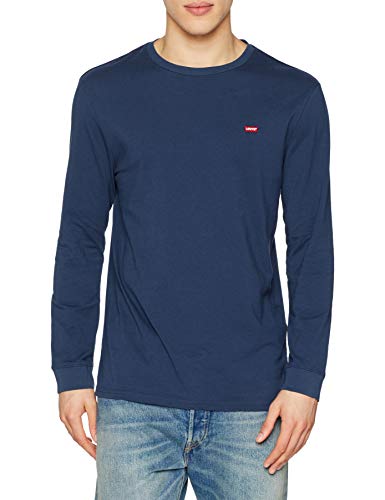 Levi's Original Hm tee Camiseta, LS Cotton + Patch Dress Blues, L para Hombre