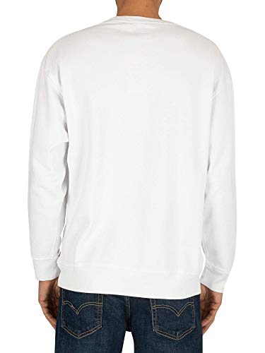 Levi's Relaxed Graphic Crewneck Sudadera, White (90's Serif Logo Crew White 0000), Large para Hombre