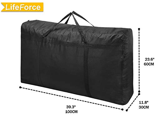 Lifeforce 180L Talla Grande Bolsa Plegables para Ropa, Bolsa de Almacenamiento Impermeable, Bolsa de Transporte para la Universidad para Camping, Festivales, Lavable, Tamaño Ultra Grueso bajo la Cama