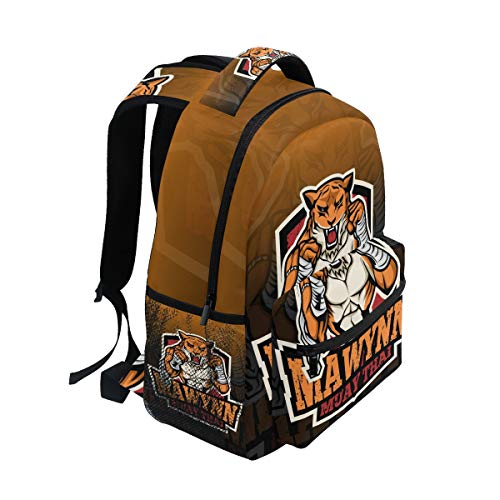 Lindo Tigre De Muay Tha Mochila Infantiles para Niños Niñas Hombro Mochilas para Portátil De Viaje Mujeres Hombres