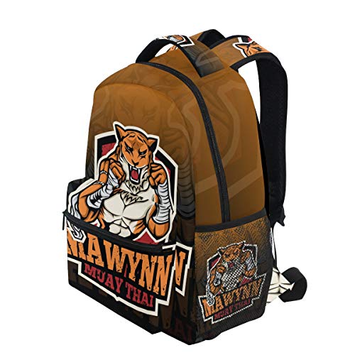 Lindo Tigre De Muay Tha Mochila Infantiles para Niños Niñas Hombro Mochilas para Portátil De Viaje Mujeres Hombres