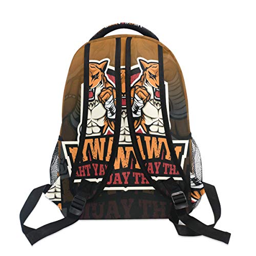 Lindo Tigre De Muay Tha Mochila Infantiles para Niños Niñas Hombro Mochilas para Portátil De Viaje Mujeres Hombres