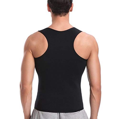 Litthing Chaleco Deportivo para Hombres Faja Reductora Adelgazante Térmica Compresión Muscular Vest para Quemar Grasa Pérdida de Peso Sudoración Sauna Gimnasio con Cremallera(Negro, S)