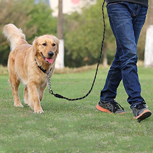 Litthing Correa para el Perro Nylon Ajustable Negro sólido Reflectante 150 cm para Perros Grandes o medianos Adecuado para Correr Senderismo Correr (Negro)