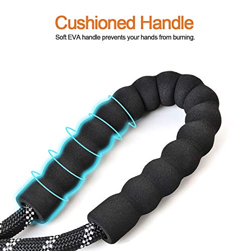 Litthing Correa para el Perro Nylon Ajustable Negro sólido Reflectante 150 cm para Perros Grandes o medianos Adecuado para Correr Senderismo Correr (Negro)