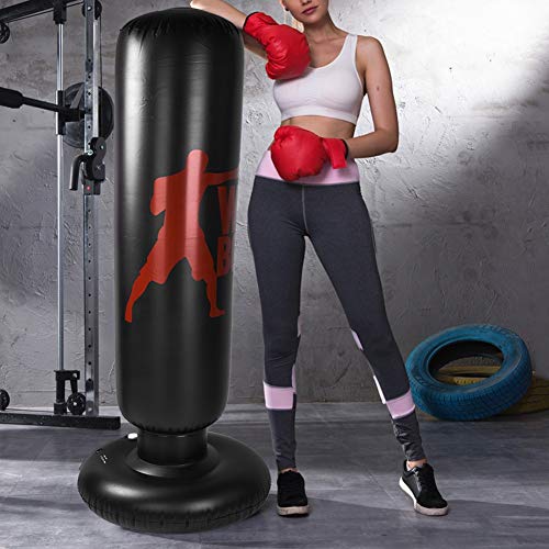 Liukouu Saco de Arena Inflable de pie, Bolsa de Entrenamiento de Patadas Pesadas, Bolsa de Objetivo de Boxeo para aliviar el estrés de niños y Adultos (62.99 Pulgadas)