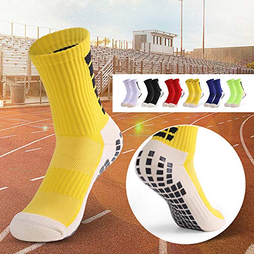 Lixada 1 Par / 3 Pares Calcetines de Fútbol Antideslizantes para Hombres Calcetines Deportivos de Tubo Alto de Fútbol