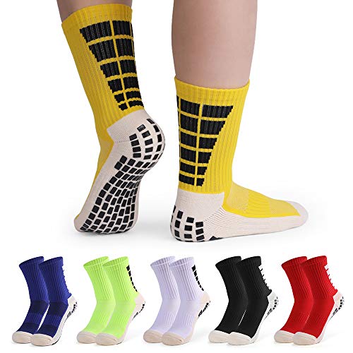 Lixada 1 Par / 3 Pares Calcetines de Fútbol Antideslizantes para Hombres Calcetines Deportivos de Tubo Alto de Fútbol