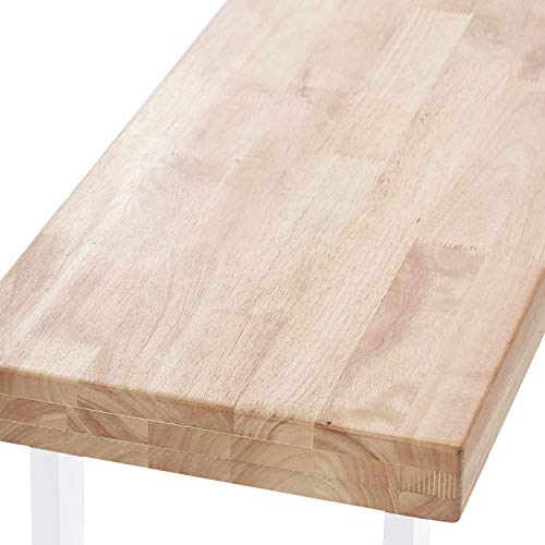 Loft, Banco para Mesa de Comedor, Asiento Auxiliar, Acabado en Roble Salvaje y Blanco, Medidas: 120 cm (Ancho) x 34 cm (Fondo) x 47 cm (Alto)