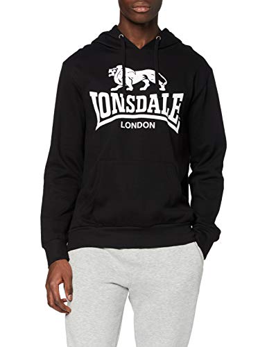 Lonsdale London Sudadera con Capucha para Hombre Gosport 2, Hombre, Sudadera con Capucha, 113027, Negro, Large