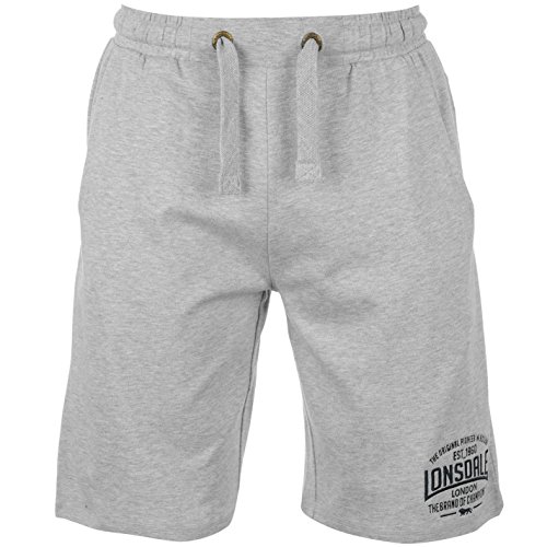 Lonsdale - Pantalones cortos ligeros, tipo bóxer, para hombre, Hombre, Gris claro, M