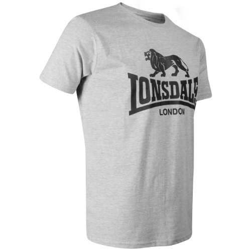 Lonsdale T-Shirt Logo Camiseta, Gris (Steingrau), Large para Hombre