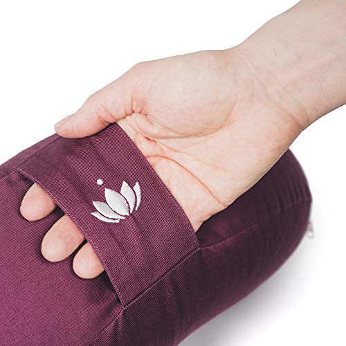 Lotuscrafts Cojin Yoga Meditation Media Luna Shanti - Relleno de Espelta - Cubierta en Algodon Lavable- Cojin Yoga Zafu - Cojin Suelo Media Luna - Meditation Cushion - Certificado Gots