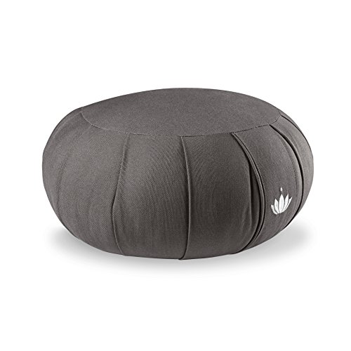 Lotuscrafts Cojin Zafu Meditación Yoga Kapok Delight - Altura 15 cm - Relleno de Kapok - Cubierta en Algodon Lavable- Cojin Yoga Zafu - Cojin Suelo Redondo - Meditation Cushion - Certificado Gots