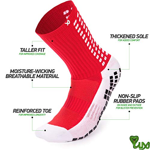 Lux Antideslizante Calcetines De Fútbol, Non Slip Calcetines de Deporte, Almohadillas de Goma, Trusox/tocksox Style, Top Calidad,