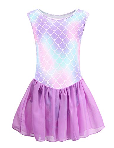 Maillot Ballet Niña Manga Corta Maillot Gimnasia Ritmica Leotardo de Gimnasia Clásico Elástico Body de Danza Baile Malla Ropa de Ballet