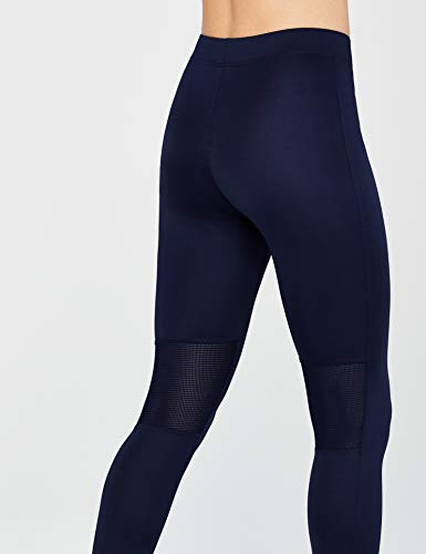 Marca Amazon - AURIQUE Mallas Largas de Deporte Mujer, Azul (Navy), 46, Label:XXL