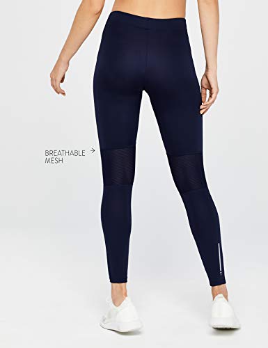 Marca Amazon - AURIQUE Mallas Largas de Deporte Mujer, Azul (Navy), 46, Label:XXL