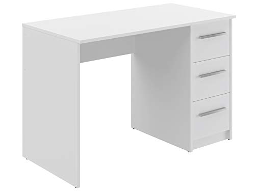 Marca Amazon - Movian Idro Modern - Escritorio con 3 cajones, 56 x 110 x 73,5 cm (blanco)