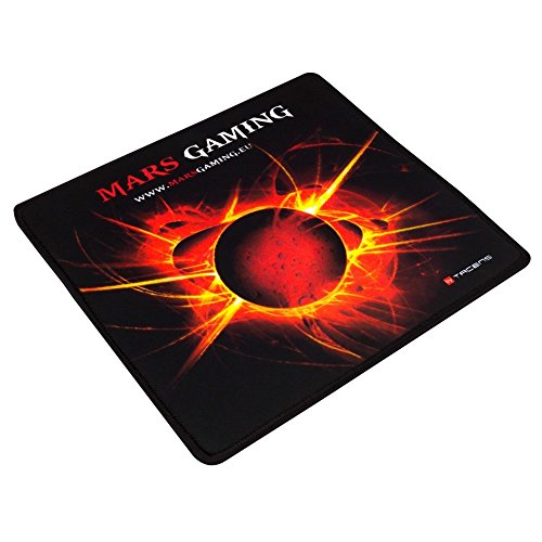 Mars Gaming MMP0 - Alfombrilla de ratón gaming (alta precisión con cualquier ratón, base de caucho natural, alta comodidad, caucho, universal, 20 x 22 cm), color negro y rojo