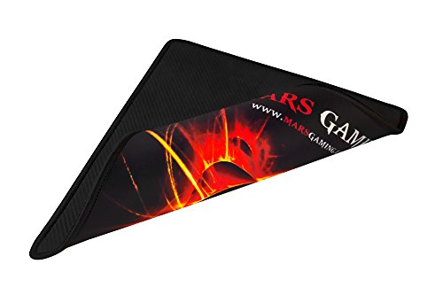 Mars Gaming MMP0 - Alfombrilla de ratón gaming (alta precisión con cualquier ratón, base de caucho natural, alta comodidad, caucho, universal, 20 x 22 cm), color negro y rojo