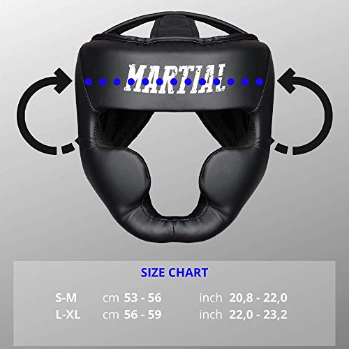 Martial Casco con Alta absorción de Impactos. Protección Facial con Visibilidad Ideal y Baja acumulación de Sudor. Casco de Boxeo para Artes Marciales, MMA, Boxeo, Kickboxing y Sparring.