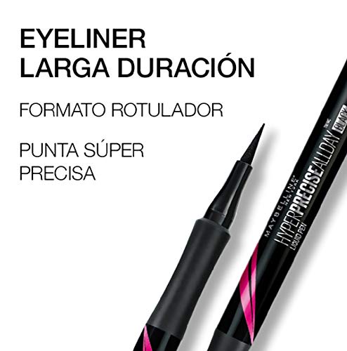 Maybelline New York - Hyper Precise All Day Matte Eyeliner Mate, Larga Duración, Waterproof, Color Negro