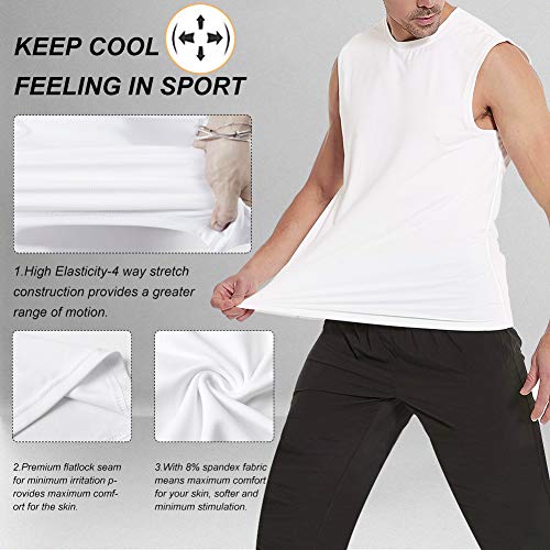 MeetHoo Camisetas de Tirantes Hombre Chaleco Deportivo Entrenamiento Camiseta sin Mangas Deportivas Fitness Verano para Deporte Gimnasio Correr Fútbol y Ciclismo