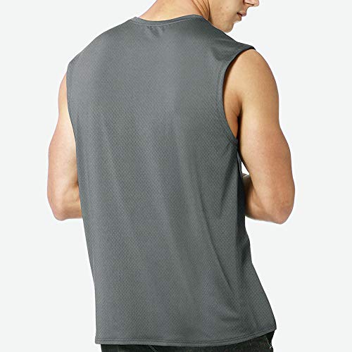 MEETYOO Camisetas Ttirantes Hombre, Camisetas sin Mangas Running Tank Top Gym para Fitness Deportes (Gris, M)