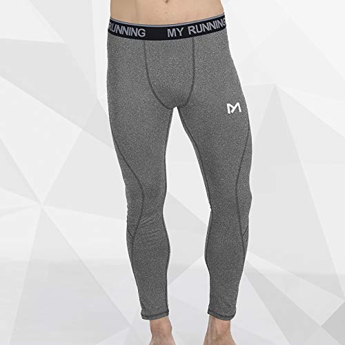 MEETYOO Leggings Hombre, Pantalón de Compresión Secado Rápido Pantalones Deporte Mallas Largas para Running Fitness Yoga