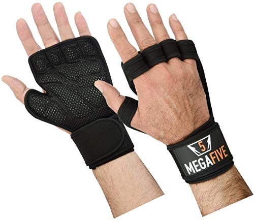 MEGAFIVE – Guantes Crossfit para Gimnasio Entrenamiento, la musculación, Fitness, Barra de tracción, Protege el muñecas para Hombre y Mujer (XL)