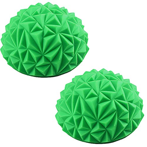 MEIMING Fascia Foot Massage Hemisphere, PVC Hemisphere Balance Training Ball, Half Ball Massage Mat Balance Ejercicio Pods Puntiagudos para Gimnasio Yoga Pilates 2PCS B