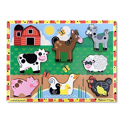 Melissa & Doug 13723 - Rompecabezas grande de madera - animales de granja