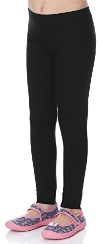 Merry Style Leggins Mallas Pantalones Largos Ropa Deportiva Niña MS10-130 (Negro, 140 cm)