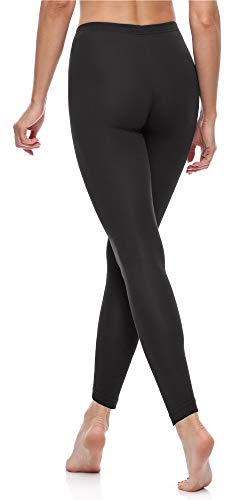 Merry Style Lote de 2 Leggins Largos Mallas Deportivas Mujer MS10-198 (Negro/Negro, L)