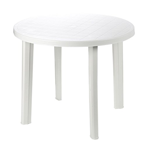 Mesa Resina Blanca Diametro 90 cm.