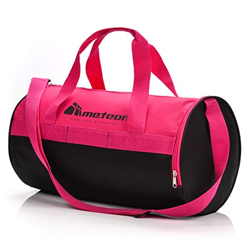 meteor Bolsa Deporte Viaje Gimnasio con Compartimento Separado para Zapatos Duffle Bag para Hombre Mujer Ultraligera Plegable Bolsa Deportiva 25 L Yoga Bolsa Fin de Semana (Rosa/Negro, 25 L)