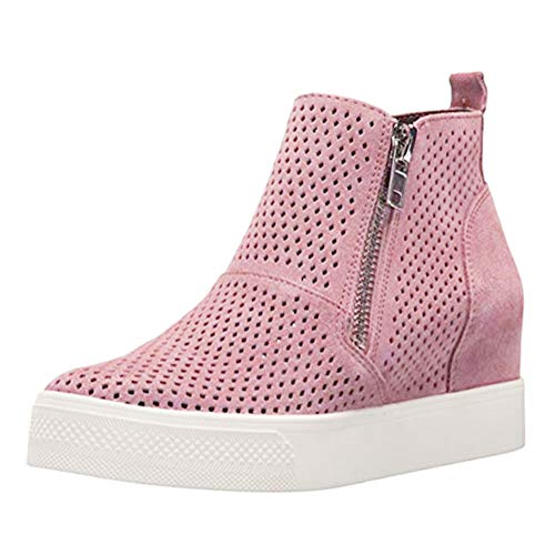 Minetom Zapatos con Cordones, Botas de Mujer, Punta Redonda de Color Sólido, Tobillo, Piso, Casual, Zapatos de Encaje, Zapatos Deportivos, Otoño Invierno Absolute