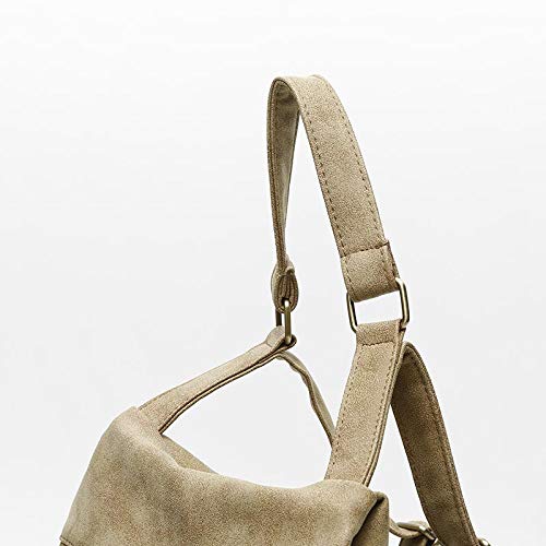 Misako - Mochila NILI Polipiel Efecto Antelina Camel | Mochila MSK Símil Piel