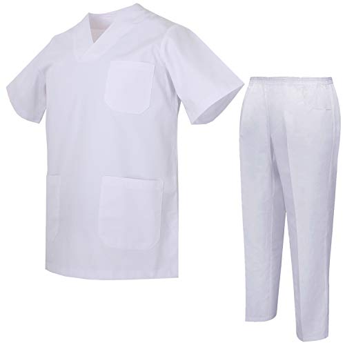 MISEMIYA - Pijams Sanitarios Unisex Uniformes Sanitarios Uniformes Médicos 817-8312 - M, Casaca Sanitarios 817-2 Blanco