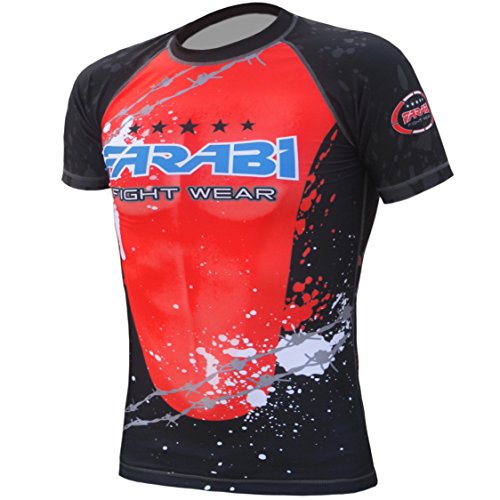 MMA Rash Guard Compression Top Gym Training Body Armour BJJ Base Layer by farabi (Large)