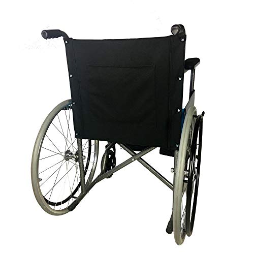 Mobiclinic, Alcázar, Silla de ruedas plegable, ortopédica, para minusválidos, manual, freno en manetas, reposabrazos fijos y reposapiés abatibles, asiento, ultraligera, color negro